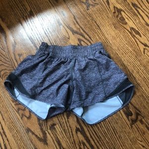 LULULEMON GRAY SPEED SHORTS